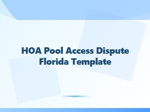 Hoa Pool Access Dispute Florida Template