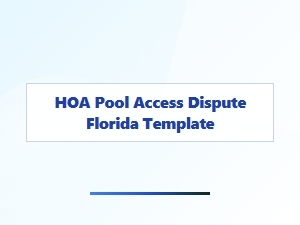 Hoa Pool Access Dispute Resolution Template Florida