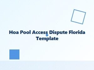 Hoa Pool Access Dispute Florida Template
