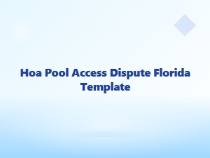 Hoa Pool Access Dispute Florida Template
