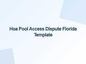 Hoa Pool Access Dispute Florida Policy Template